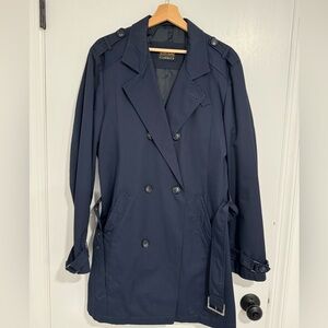 Men Trench Coat - Navy - Regular Medium